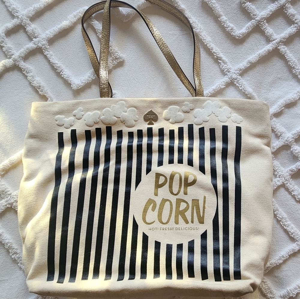 Kate Spade Black and Cream Popcorn Tote